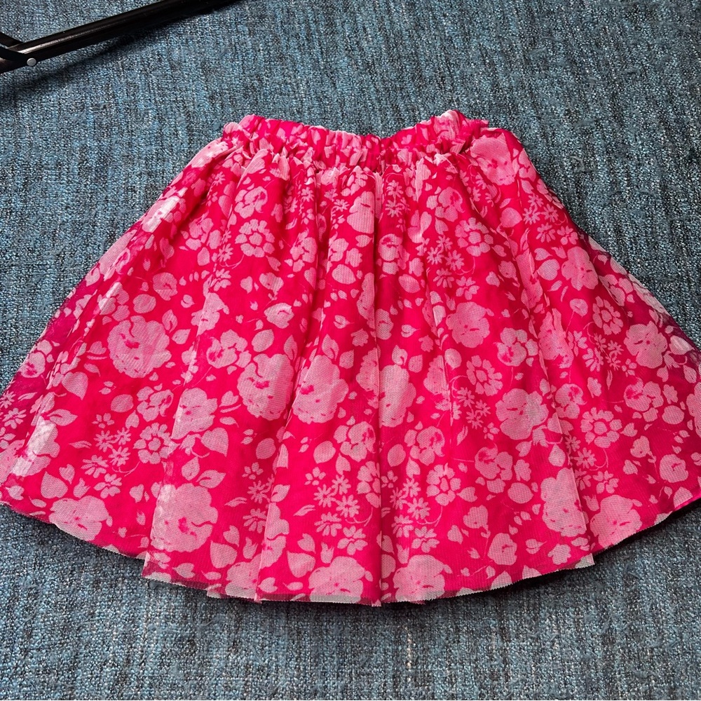 The Children's Place Floral Print Tutu Skirt in Pink Lace Girls Size Medium 7/8